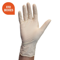 Canonbury Essentials Latex Powder Free Gloves White (100) X 10 Boxes