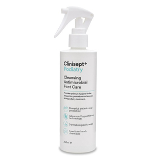 Clinisept+ Podiatry Foot Care 250ml With Trigger Spray Multi Buy (Pack Of 12)