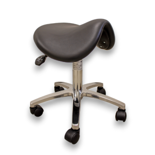 Canonbury Saddle Stool With Chrome Base