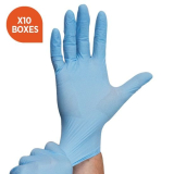 MULTIBUY Nitrile Disposable Gloves Blue (100) Large x 10 Boxes